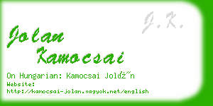 jolan kamocsai business card